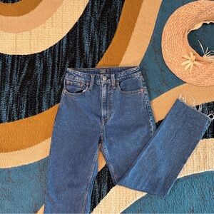 Abercrombie & Fitch Blue Denim Jeans with Orange and Black Accents